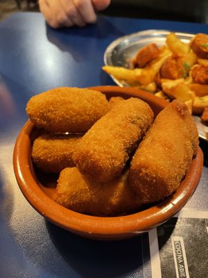Mushroom and garlic croquetas   at B13 Bar in Madrid