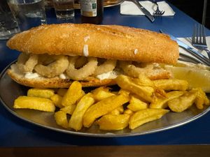 Bocadillo de calamares at B13 Bar in Madrid