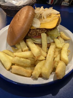 B13 burger  at B13 Bar in Madrid