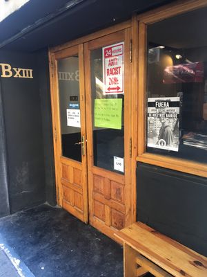 Anti - Racist Zone at B13 Bar in Madrid