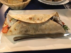 Kebab wrap at B13 Bar in Madrid