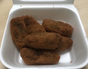 Croquetas de ajo y setas at B13 Bar in Madrid