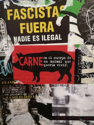 Bathroom painting at B13 Bar in Madrid