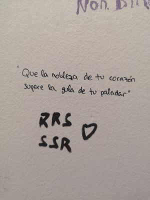 Bathroom painting at B13 Bar in Madrid