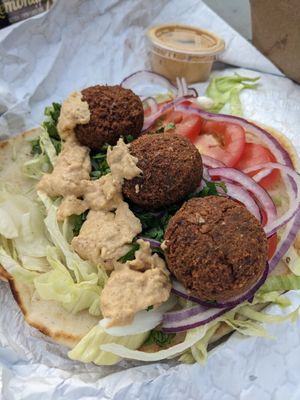 Falafel pita with hummus at Josef's Gyros & Kabobs in Appleton