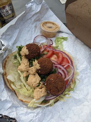 Falafel pita with hummus at Josef's Gyros & Kabobs in Appleton