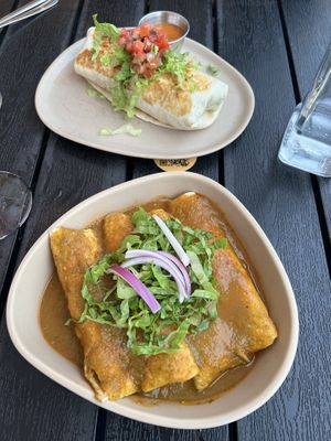 Chickpea enchiladas and mushroom burrito   at Original's Mexicano in Port Moody