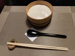 Fresh homemade tofu   at Tōfuya Ukai Saginuma in Kawasaki