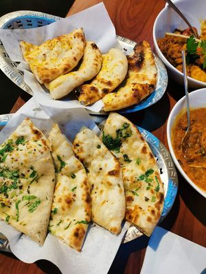 The best vegan garlic naan in Adelaide! at Bollywood Grill in North Haven