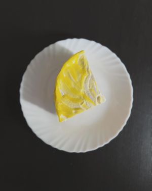 Tropical perfection ~ Classic Pineapple Vegan Cake Slice at The Digitale Chef - Vegan Patisserie Cafe in Bangalore