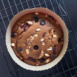 Fruit & Nut Whole Wheat Jaggery Pound Cake, available with preorders on our website. at The Digitale Chef - Vegan Patisserie Cafe in Bangalore