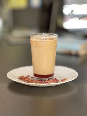 Vegan Iced Rose Latte  at The Digitale Chef - Vegan Patisserie Cafe in Bangalore