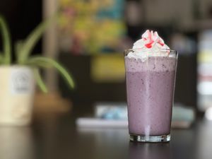 Rose Blueberry Frappe at The Digitale Chef - Vegan Patisserie Cafe in Bangalore