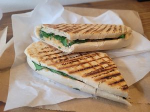 Chickpea Tikka Panini at Five in Conwy