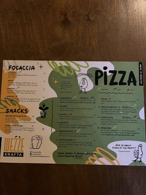 The menu  at Weźże Krafta in Krakow