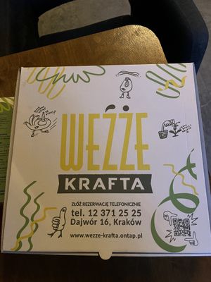 Take away pizza box  at Weźże Krafta in Krakow