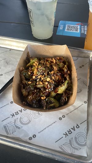 Crosby brussels and mushrooms  at Boxi Park in Orlando