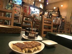 Gyoza!! at Olu Olu Cafe in Tokyo
