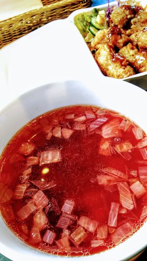 Beet soup at Olu Olu Cafe in Tokyo
