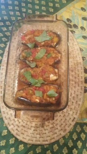 Aubergines farcies  at La Garnasette in Rosieres