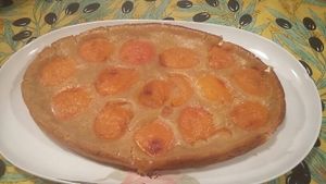 Clafoutis aux abricots at La Garnasette in Rosieres