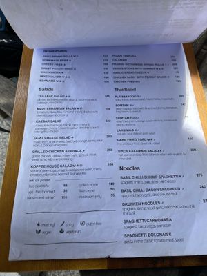 Menu  at Koppee Espresso Bar & Restaurant in Koh Tao