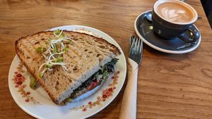 Grilled veggies & Hummus sandwich at Café Alma in Freiburg