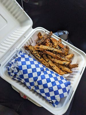 Chopped cheese with seaweed fries at The Fix in Reno