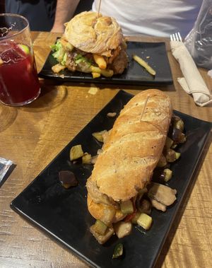 Hamburguesa de seitán y bokata Chiang Mai  at La Muga in Bilbao