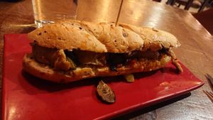 Chang mai (seitan, mushrooms, veggies, satay sauce) at La Muga in Bilbao