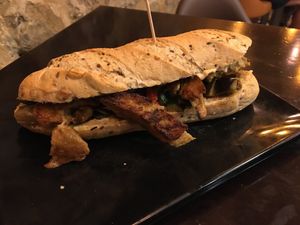 Bokata lujuria vegana at La Muga in Bilbao