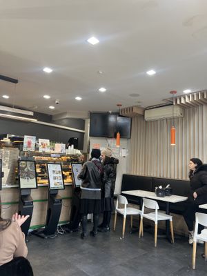 Inside seating available  at Brooklyn Bagel in Brooklyn