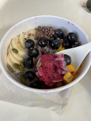 Build your own bowl with pink dragon! Yum:)  at RawASF in San Jose