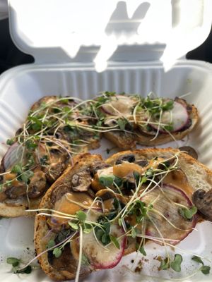 Mushroom toast  at RawASF in San Jose