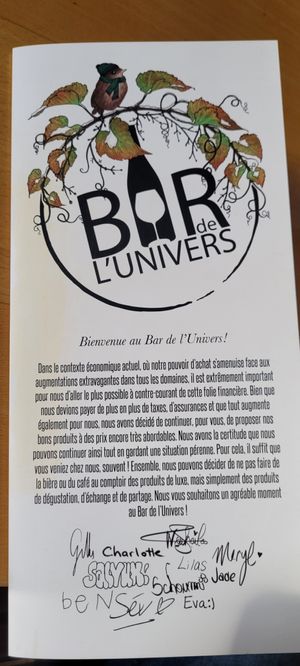  at Bar de L'Univers in Neuchatel