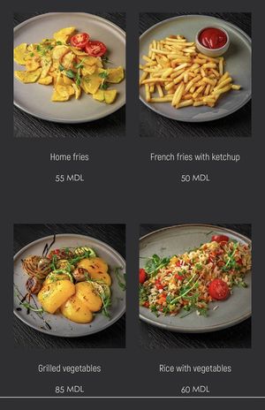 Usual side dishes   at The Penthouse Cafe in Chisinau