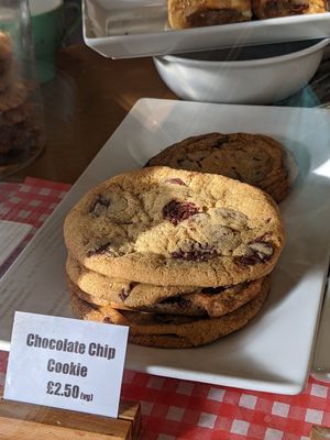Vegan giant cookies at The Lift Cafe in Folkestone