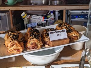 Vegan sausage rolls at The Lift Cafe in Folkestone