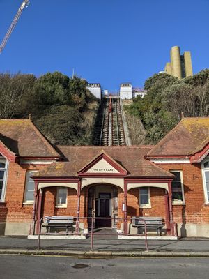 Leas Lift exterior at The Lift Cafe in Folkestone