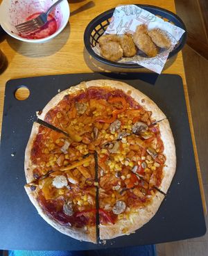 Veggie pizza at Pizza Hut in Harlow