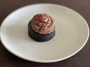 Vegan chocolate mud cupcake, from Pulp Friction. at Pulp Friction - Trafalgar on Collins in Hobart