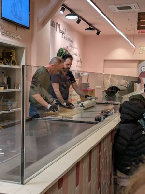 Sweets being made at Confiserie Zucchero in Bruges