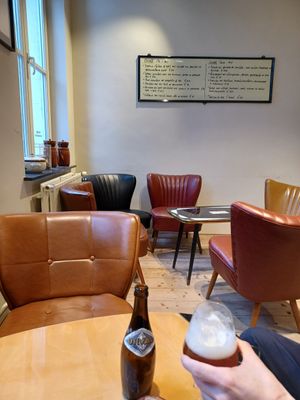 Cosy seating area at Eet- en Koffiehuis Cozette in Ghent