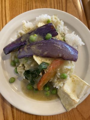 The green curry has eggplant 🤤🤤  at Shangri La in Detroit