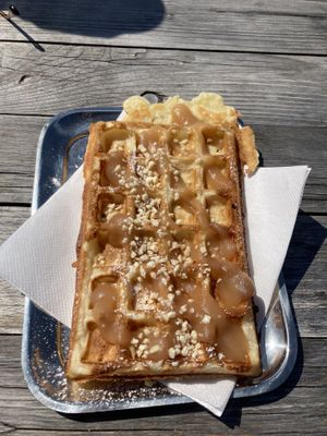 Waffle with applesauce  at Blaue Stunde in Berlin