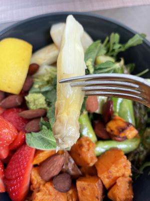 White asparagus is in season  at Stadtsalat in Cologne