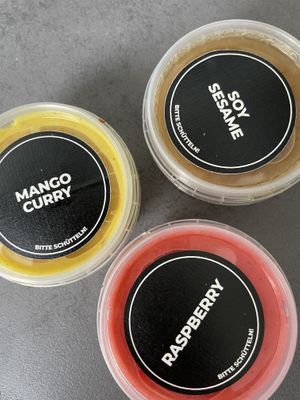 Vegan dressing (highly recommend raspberry )  at Stadtsalat in Cologne