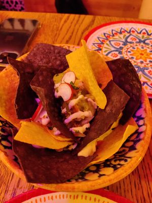 Vegan nachos (1/2) at Chiwawa Cantina - Vegueta in Gran Canaria