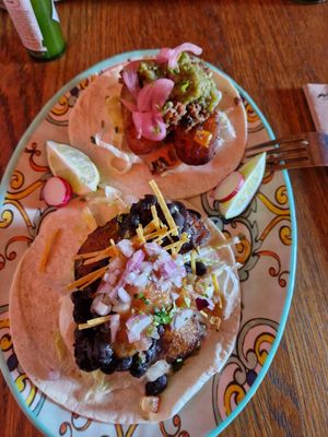 Two of the vegan tacos. Delicious at Chiwawa Cantina - Vegueta in Gran Canaria
