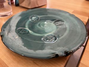 Plate my sandwich was served on  at Gemini Cafe & Bakery in Bethel